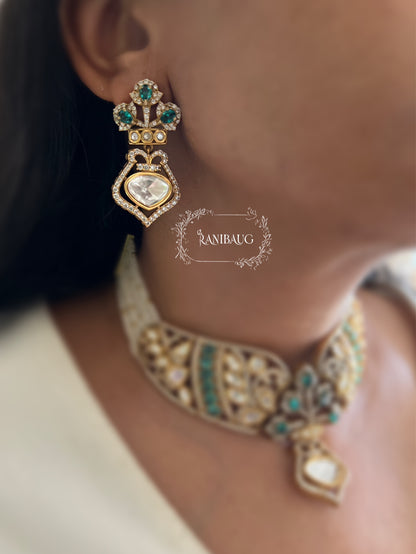 Anya Emerald And Pink Intricate Designer Royal Gold Finish Statement Jewellery Set By Ranibaug | The Wedding Collection 2026