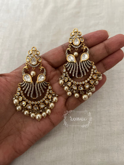 Aradhna Polki Kundan Designer Gold Finish Festive Chandbali By Ranibaug
