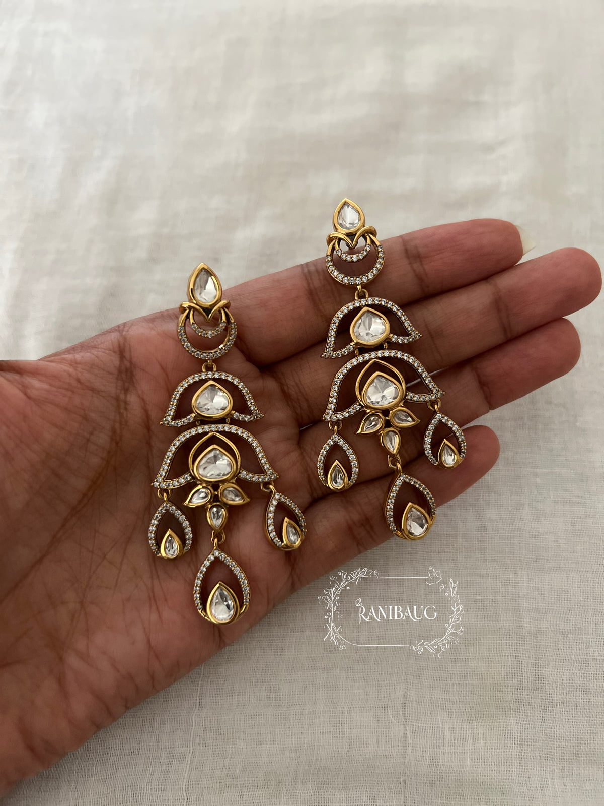 Aradhya Cascading Classic Kundan Layered Chandbali By Ranibaug | Diwali Jewellery Collection 2026