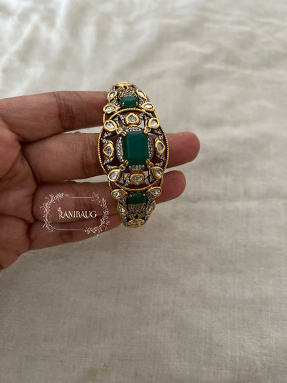 Aranya Green Polki Diamond Bracelet By Ranibaug | Gold Bracelet For Women India