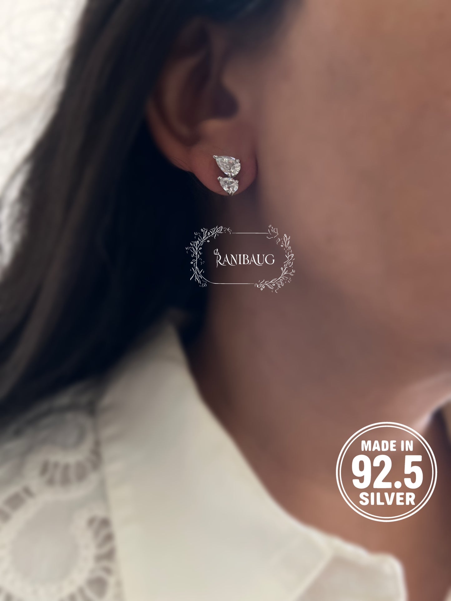 Aria Geometric Small Cute 92.5 Silver Ear Studs By Ranibaug