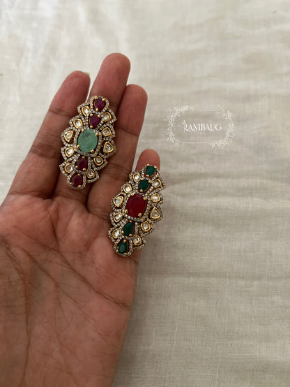 Aruna Polki Designer Festive Statement Ring By Ranibaug