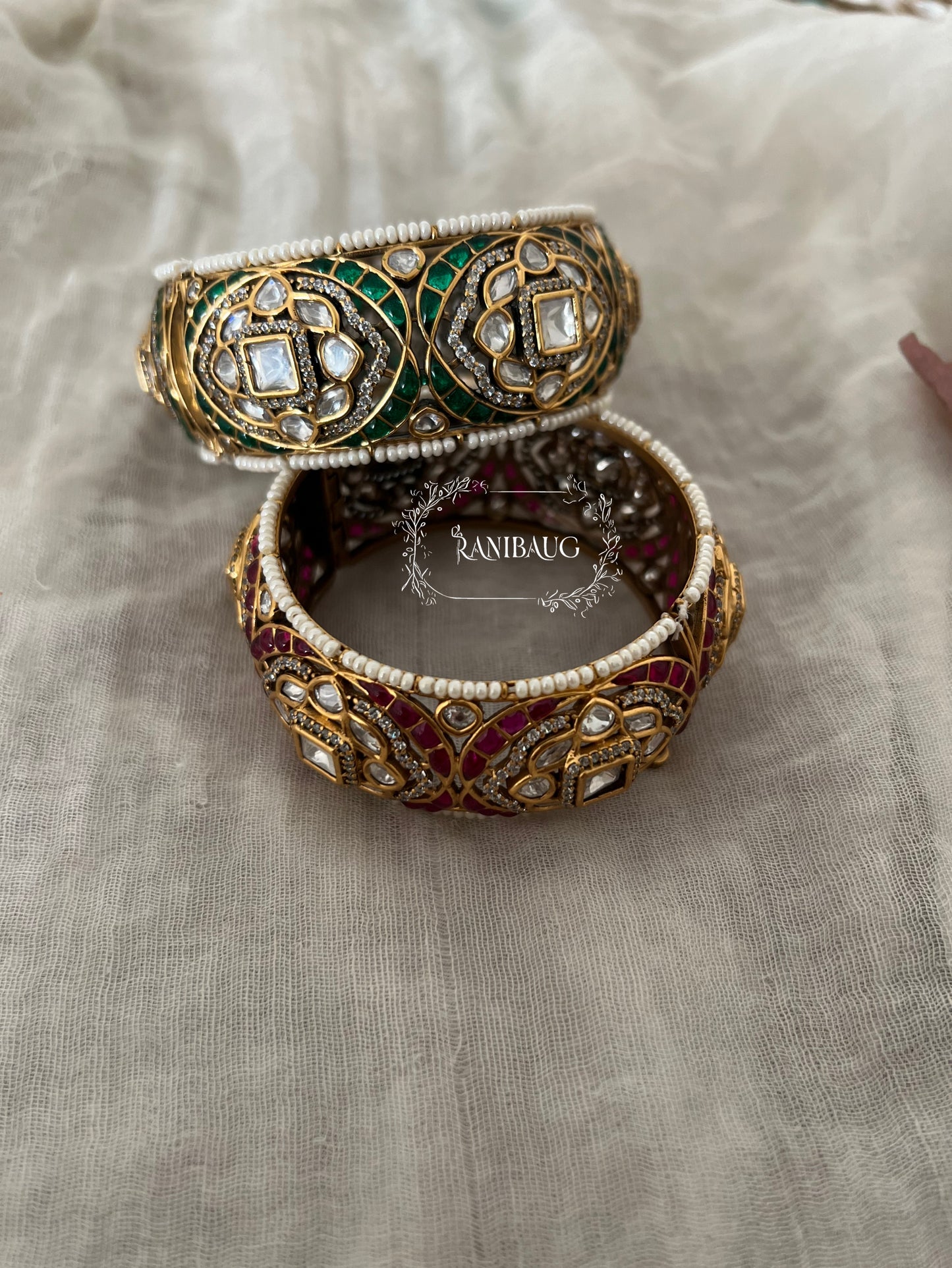 Arya Polki Kundan Kangan Set By Ranibaug