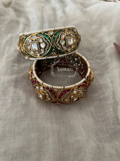 Arya Polki Kundan Kangan Set By Ranibaug