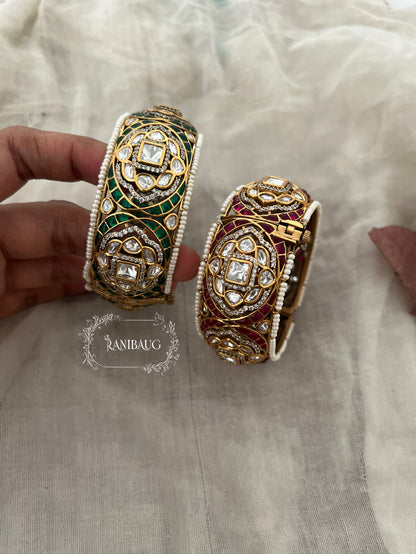 Arya Polki Kundan Kangan Set By Ranibaug