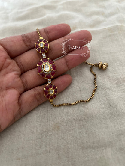 Asha Polki Enamel Antique Gold Finish Festive Bracelet Jewelry By Ranibaug