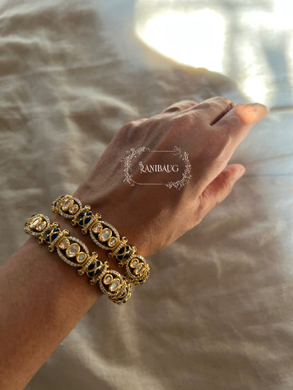 Ashima Gold Polki Bangles Set Festive Jewelry By Ranibaug