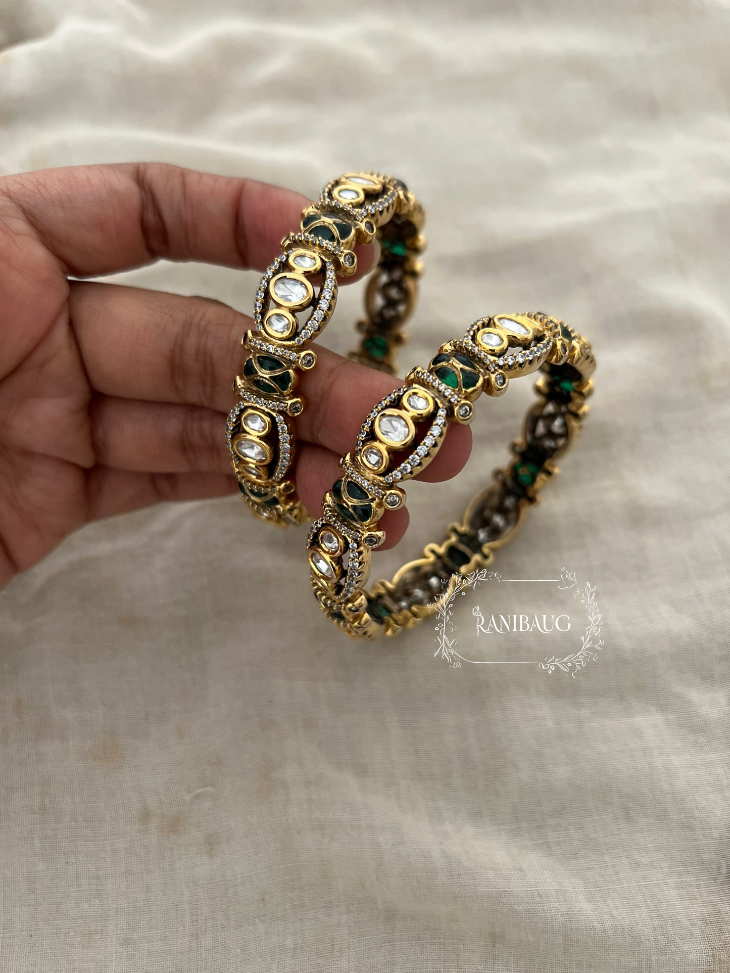 Ashima Gold Polki Bangles Set Festive Jewelry By Ranibaug