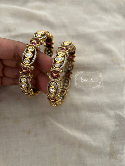 Ashima Gold Polki Bangles Set Festive Jewelry By Ranibaug