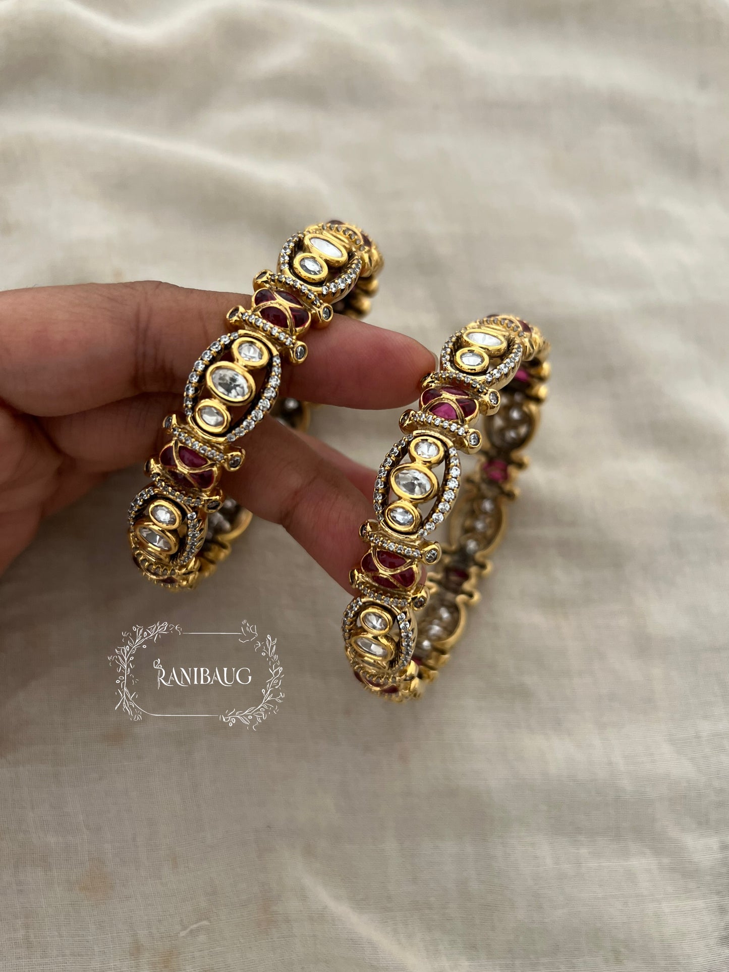 Ashima Gold Polki Bangles Set Festive Jewelry By Ranibaug