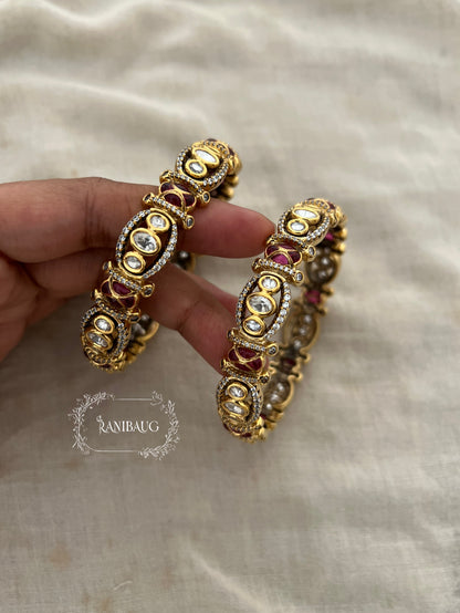 Ashima Gold Polki Bangles Set Festive Jewelry By Ranibaug