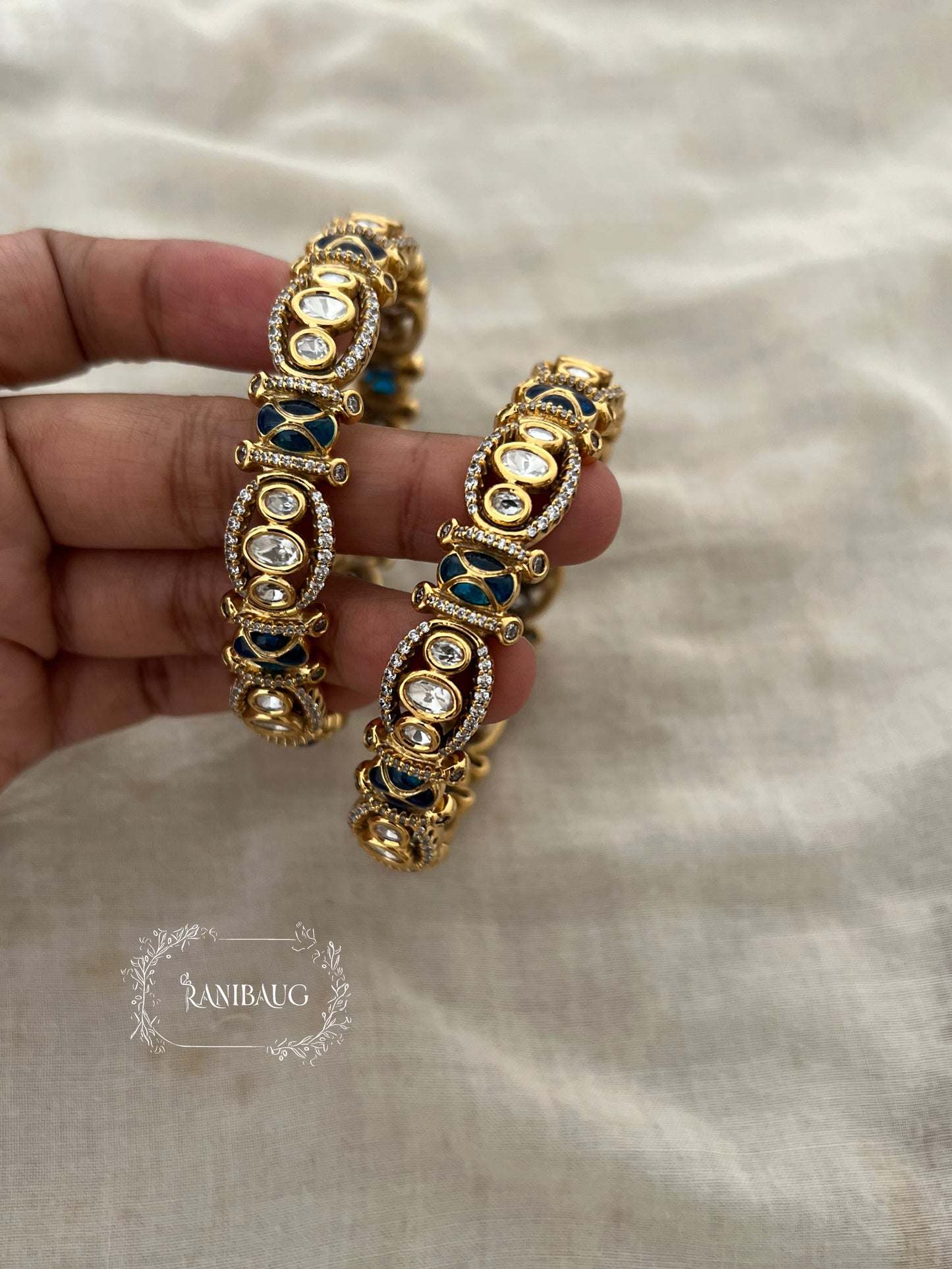 Ashima Gold Polki Bangles Set Festive Jewelry By Ranibaug