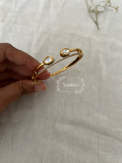 Ashna Simple Polki Gold Finish Bracelet By Ranibaug