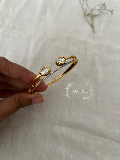 Ashna Simple Polki Gold Finish Bracelet By Ranibaug