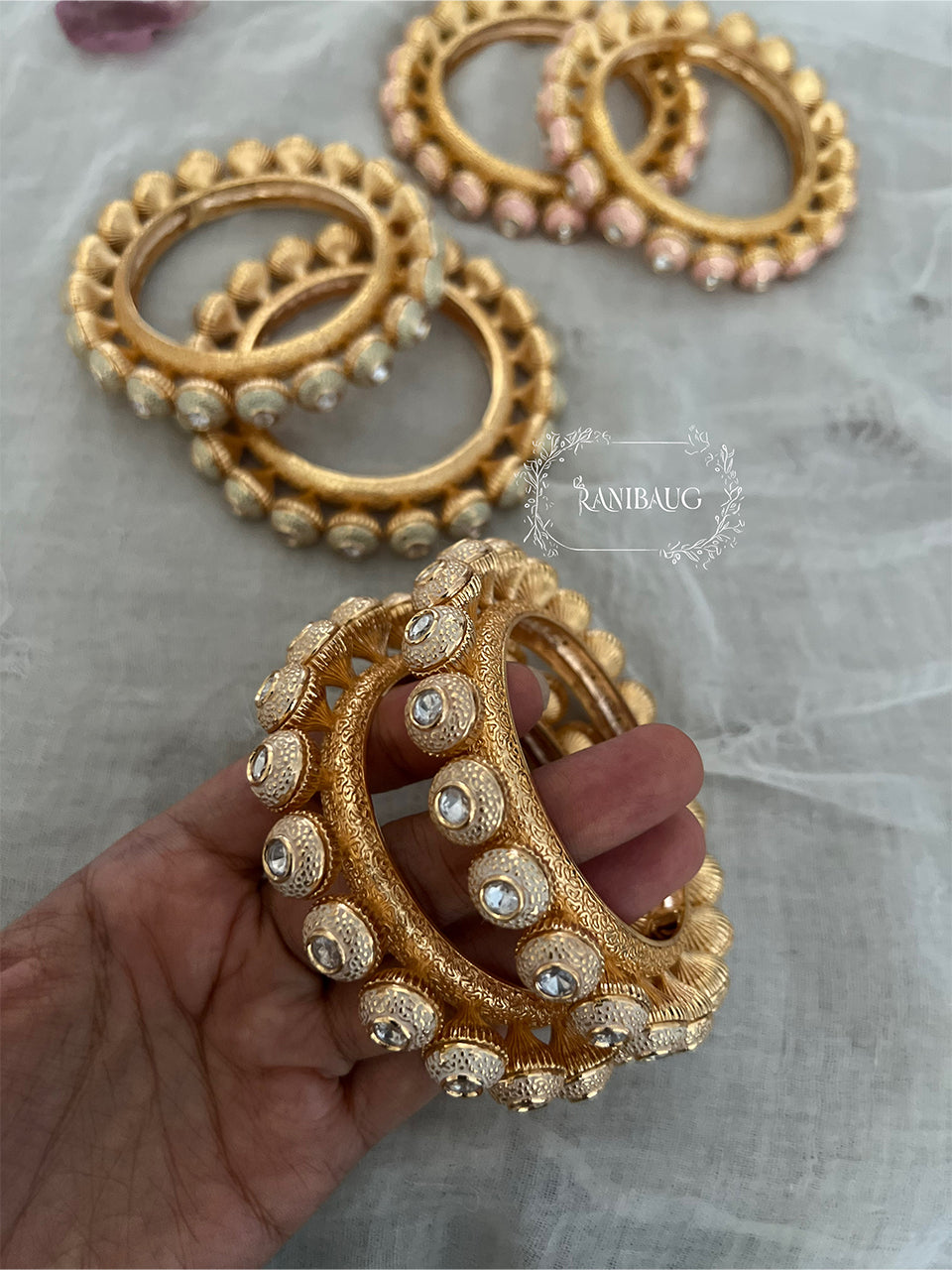 Ashna Kundan Bangles Set By Ranibaug
