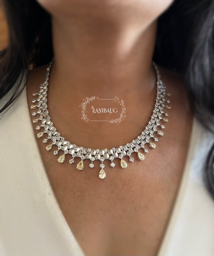 Asteria Royal Diamond Stardust Cascade Necklace Set By Ranibaug