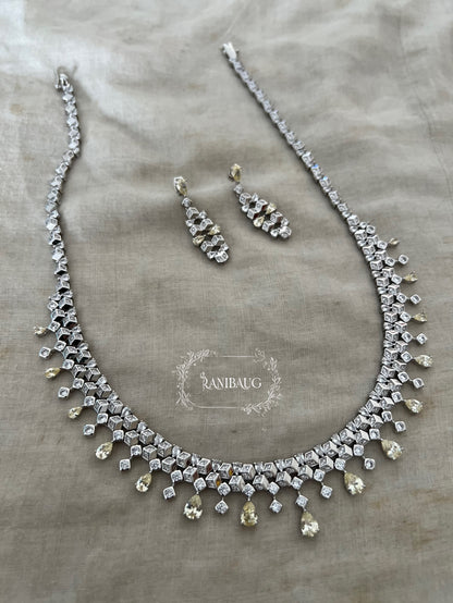Asteria Royal Diamond Stardust Cascade Necklace Set By Ranibaug