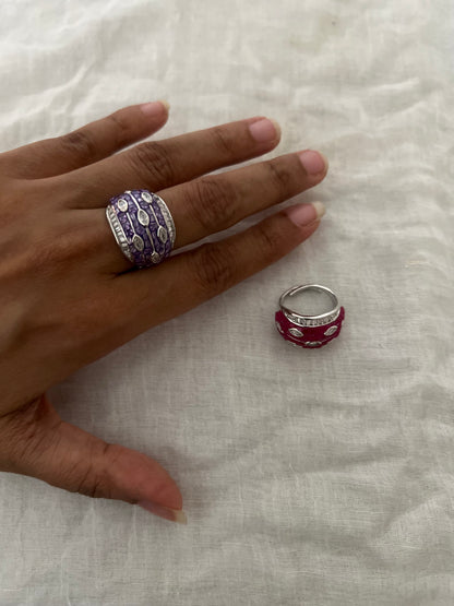 Aurora Orbit Diamond Statement Ring By Ranibaug