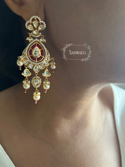 Avni Indian Rich Gold Heavy Necklace Set Jewellery For Bride With Polki Kundan And Pearls By Ranibaug