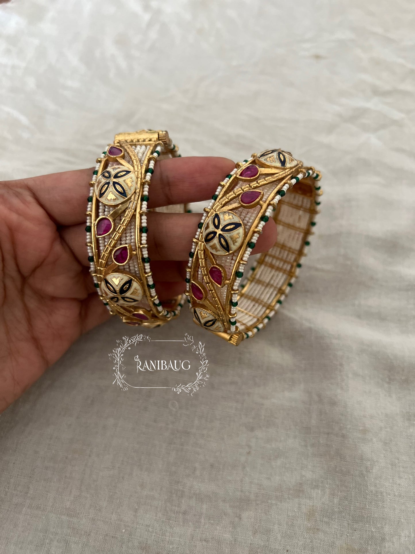Bhoomi Floral Simple Gold Bangle By Ranibaug