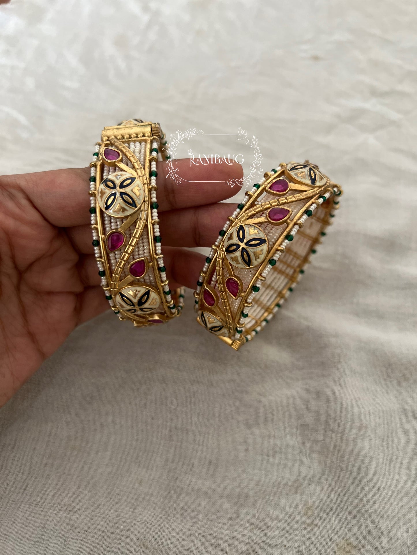 Bhoomi Floral Simple Gold Bangle By Ranibaug