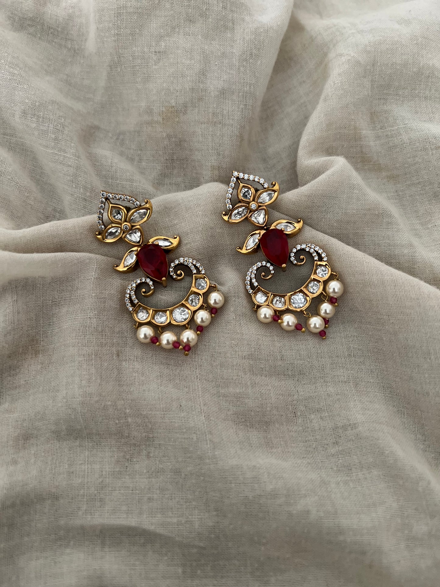Eraya Heritage Polki Gemstone Danglers | Ranibaug