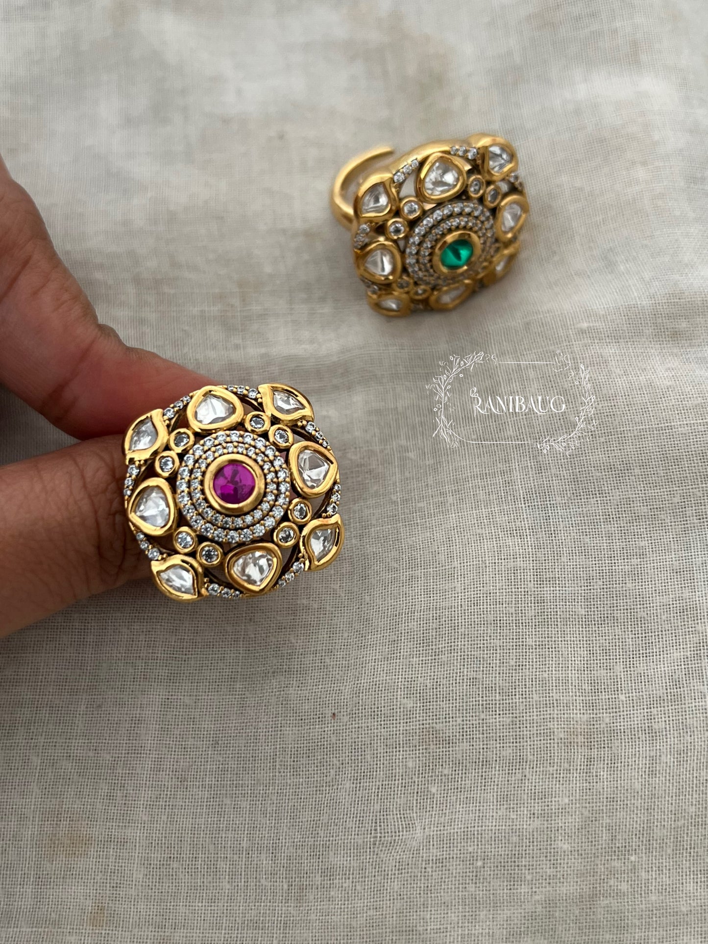 Pihu Indian Gold Plated Royal Vintage Ring Jewellery By Ranibaug