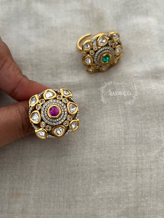 Pihu Indian Gold Plated Royal Vintage Ring Jewellery By Ranibaug