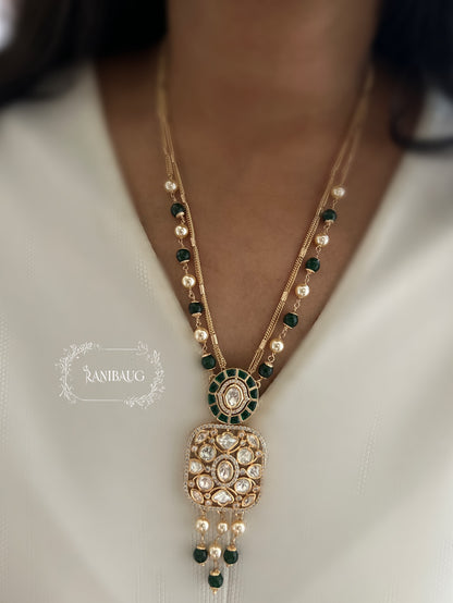 The Vibhuti Polki Floral Vine Layered Necklace Set By Ranibaug