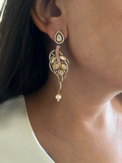 Krishi Regal Gemstone Dangling Earrings | Ranibaug