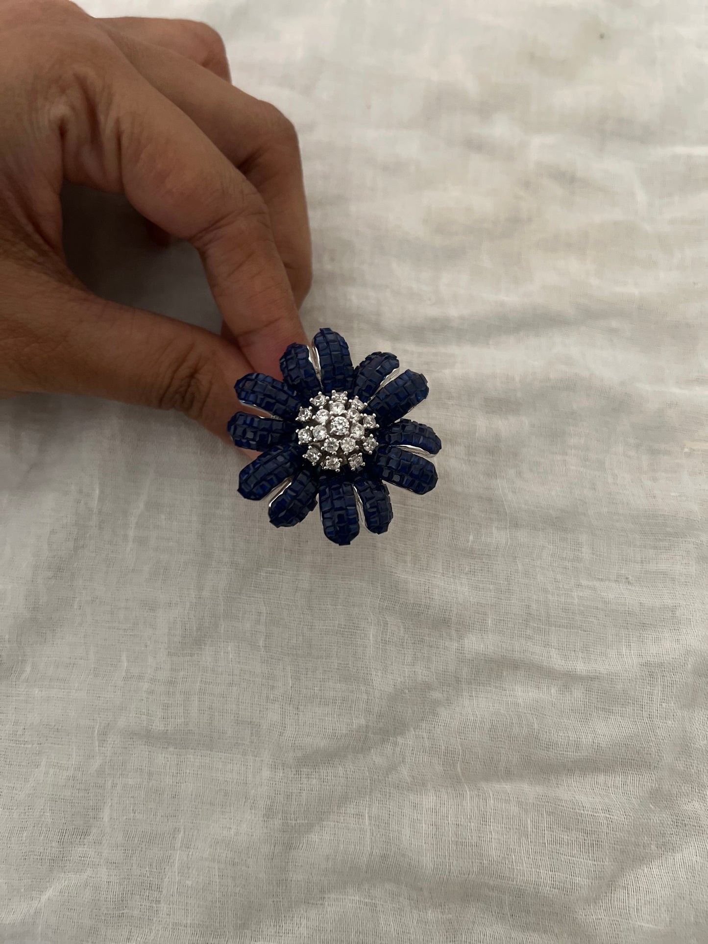 Camellia Bloom Diamond Statement Ring By Ranibaug