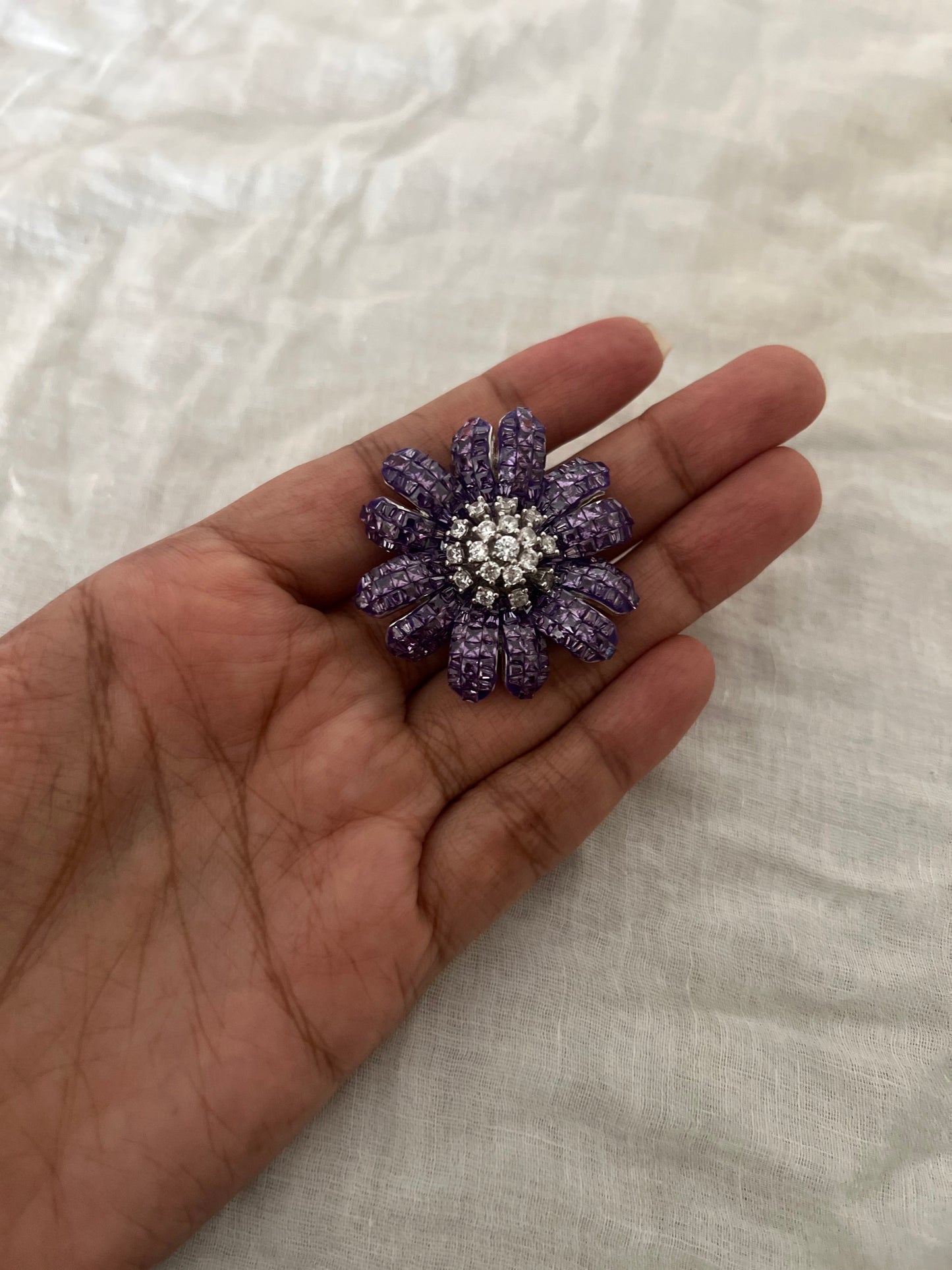 Camellia Bloom Diamond Statement Ring By Ranibaug
