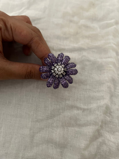 Camellia Bloom Diamond Statement Ring By Ranibaug