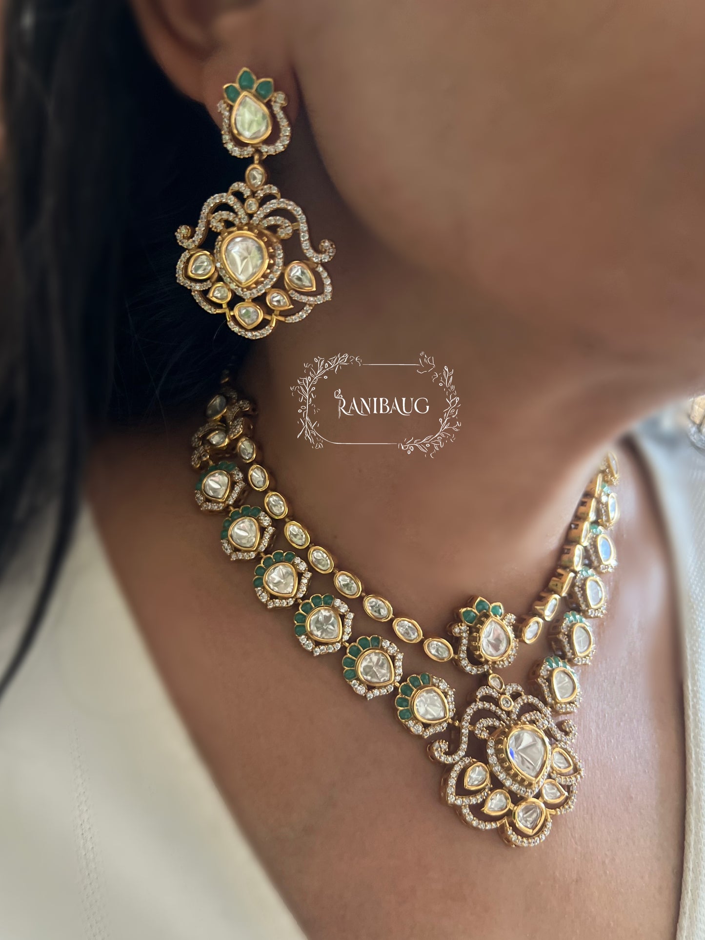 Chandni Polki Kundan Gold Finish Royal Traditional Wedding Necklace Set By Ranibaug | The Wedding Collection 2026