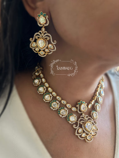 Chandni Polki Kundan Gold Finish Royal Traditional Wedding Necklace Set By Ranibaug | The Wedding Collection 2026
