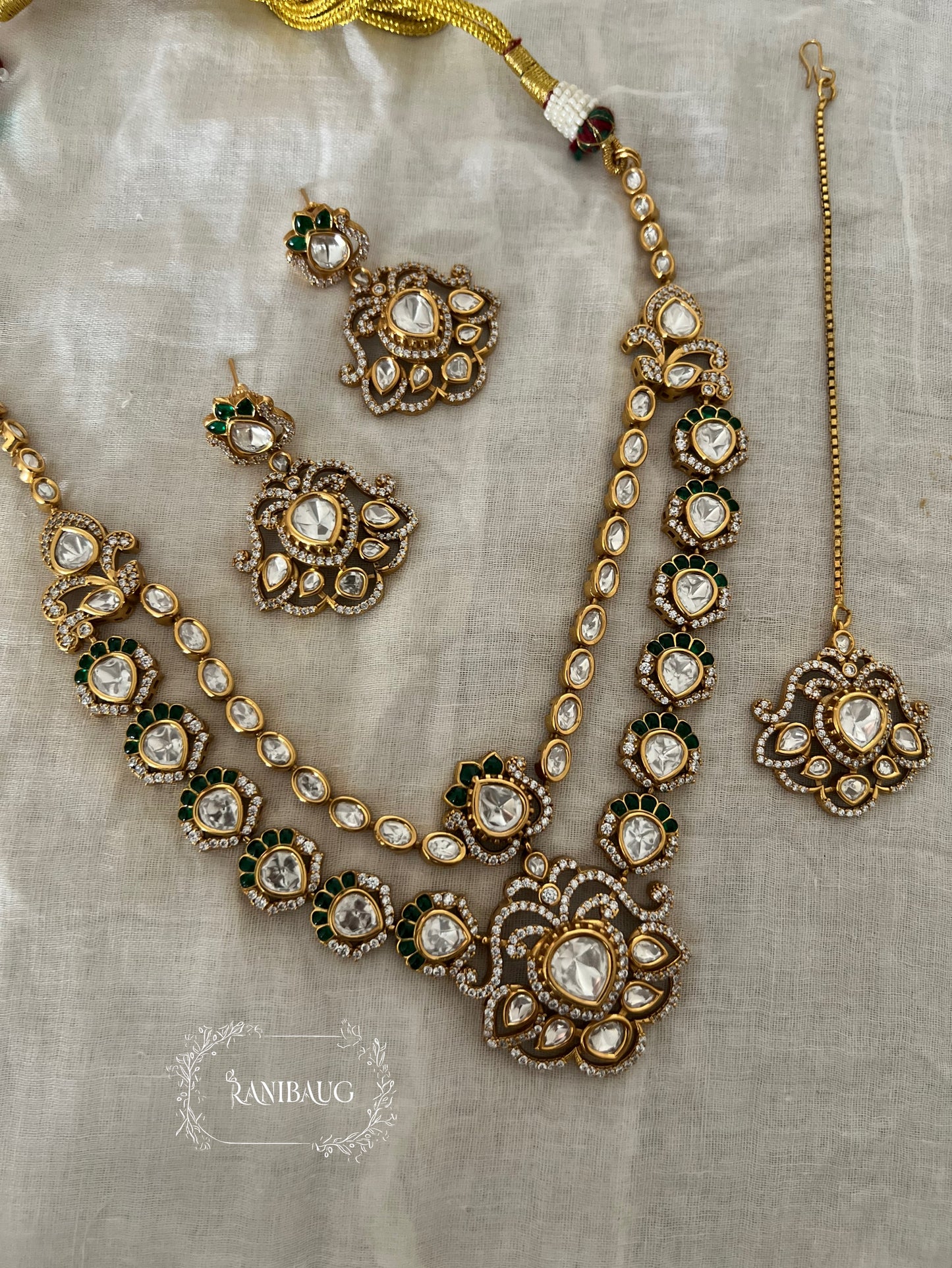 Chandni Polki Kundan Gold Finish Royal Traditional Wedding Necklace Set By Ranibaug | The Wedding Collection 2026