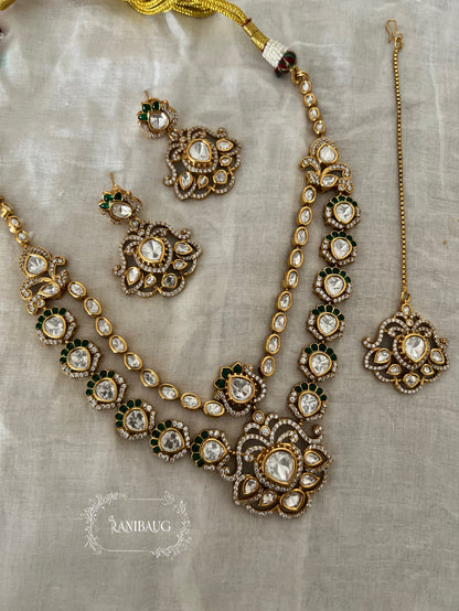 Chandni Polki Kundan Gold Finish Royal Traditional Wedding Necklace Set By Ranibaug | The Wedding Collection 2026