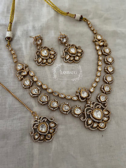 Chandni Polki Kundan Gold Finish Royal Traditional Wedding Necklace Set By Ranibaug | The Wedding Collection 2026