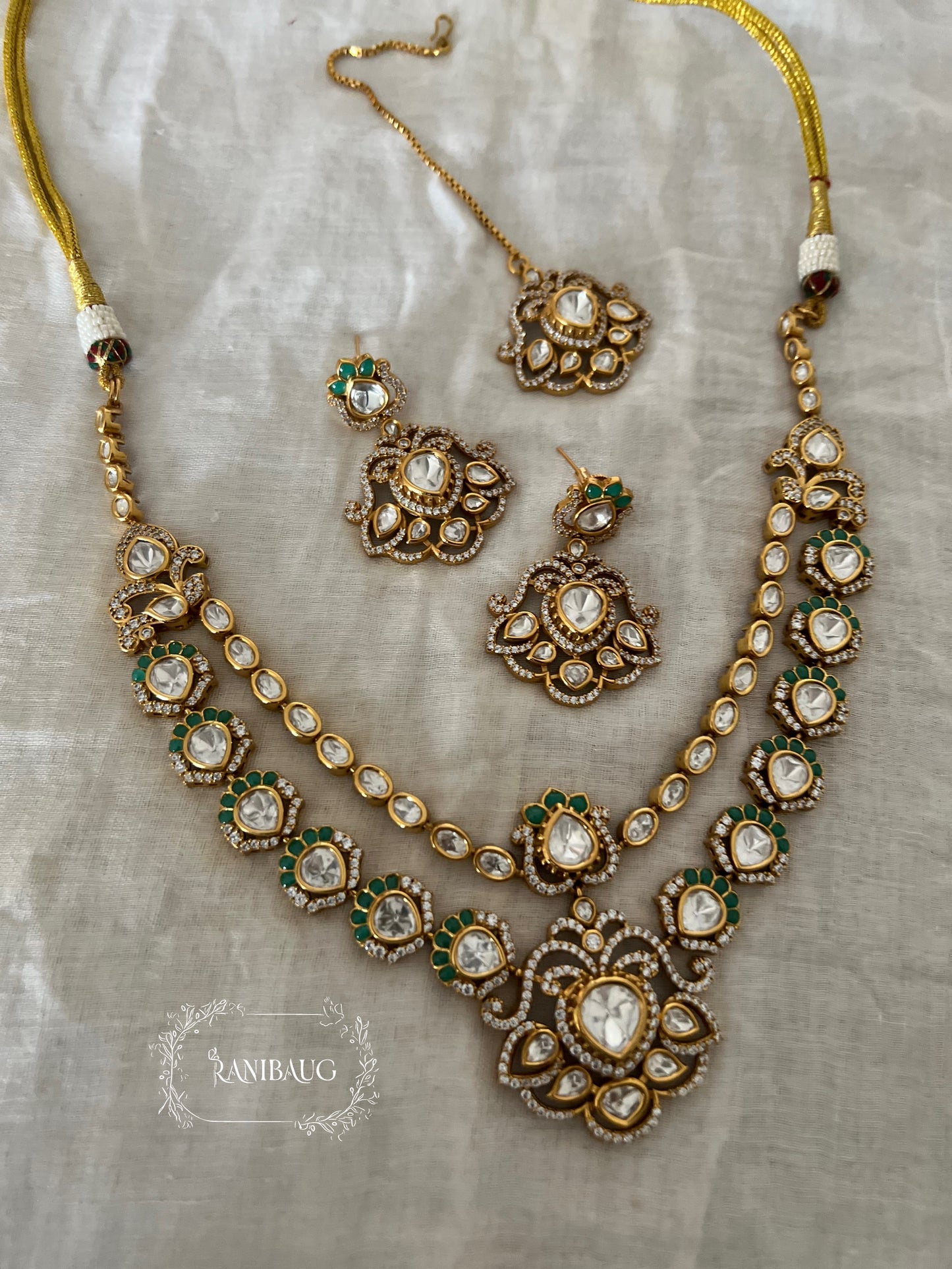 Chandni Polki Kundan Gold Finish Royal Traditional Wedding Necklace Set By Ranibaug | The Wedding Collection 2026