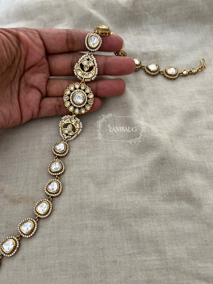 Chandrika Victorian Finish Kundan Floral Motif Sheeshpatti By Ranibaug