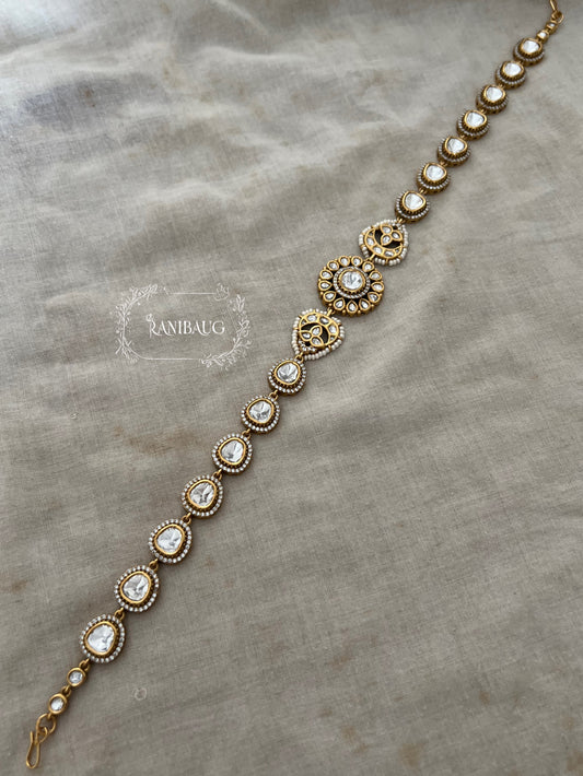Chandrika Victorian Finish Kundan Floral Motif Sheeshpatti By Ranibaug