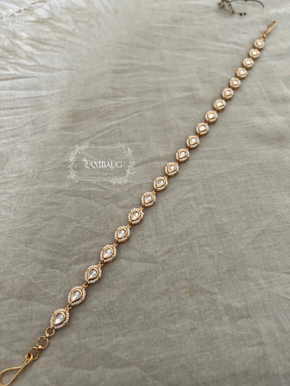 Charvi Minimal Polki Kundan Sheeshpatti Hair Jewellery By Ranibaug