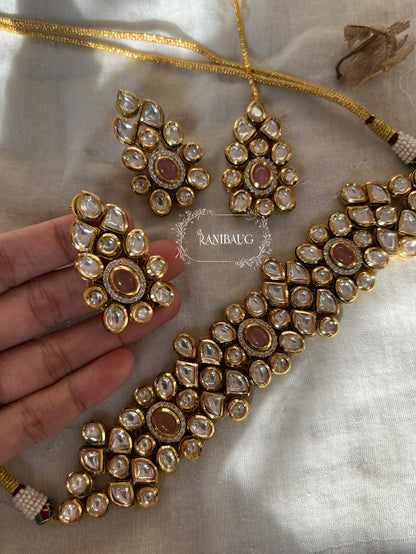 Chaya Rich Uncut Polki Jewellery Set In Premium Gold Finish By Ranibaug | Necklace Set Perfect For Sarees 2025