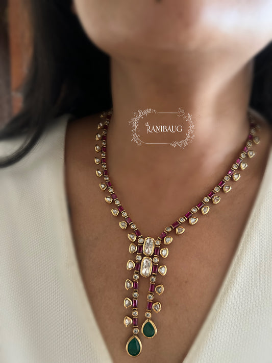 Kiyana Victorian Polki Necklace Set By Ranibaug