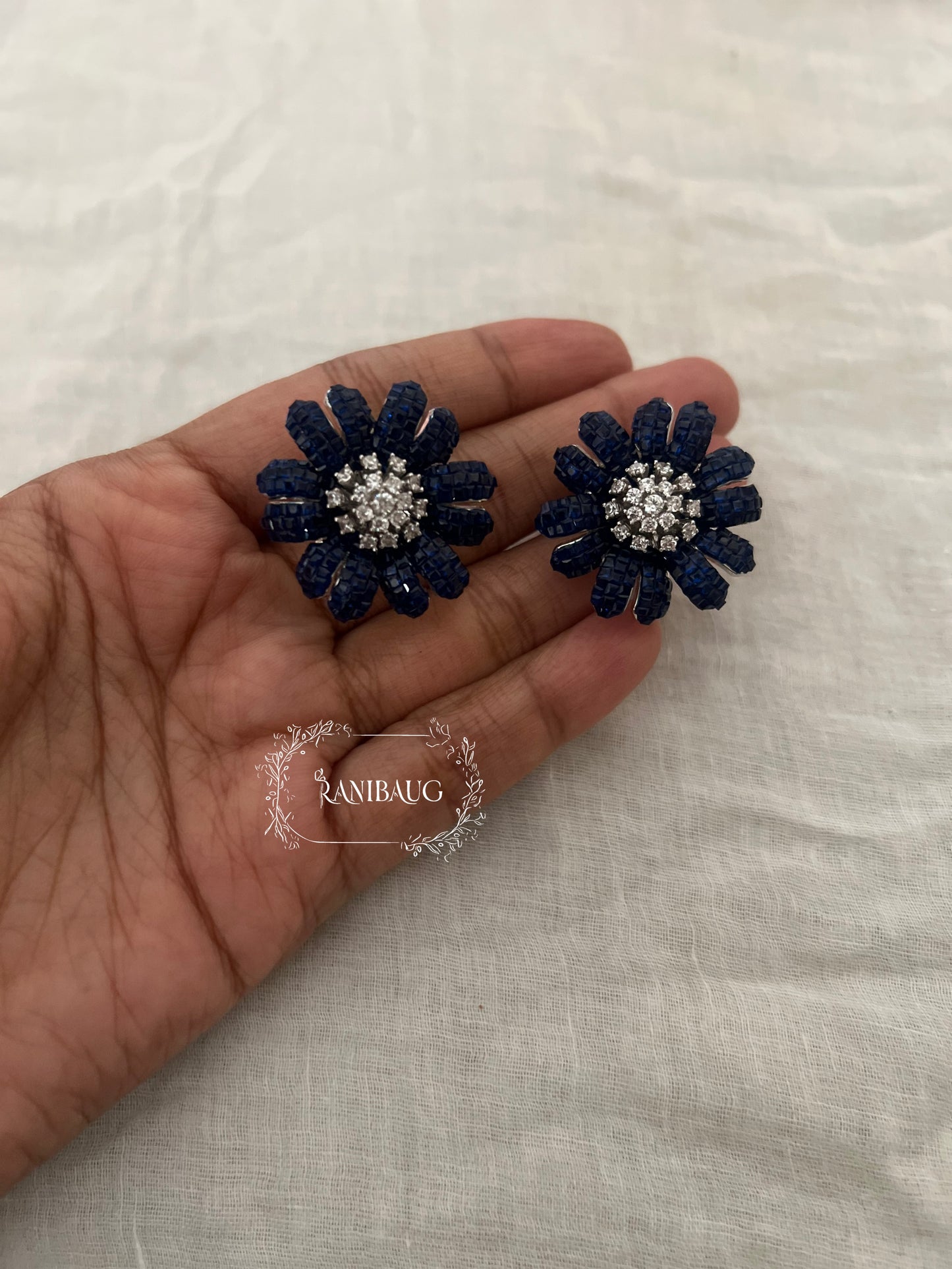 Daisy Bloom Diamond Stud Earrings By Ranibaug