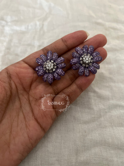 Daisy Bloom Diamond Stud Earrings By Ranibaug