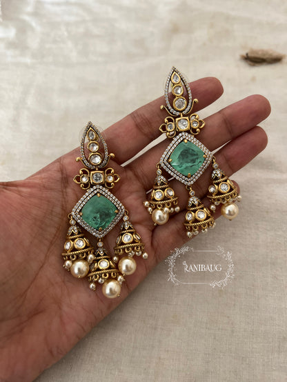 Darshini Gold Plated Pearl Dangler Earrings By Ranibaug