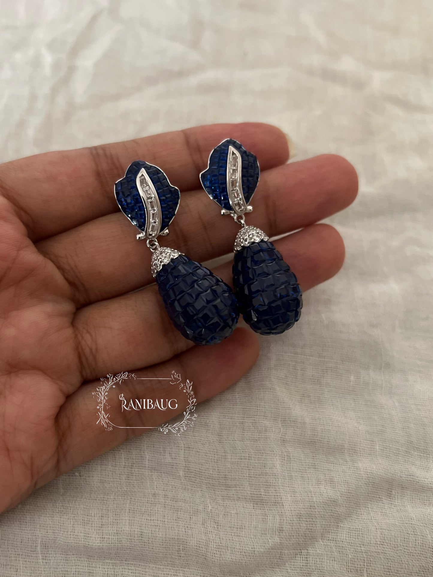 Dewdrop Designer Color Diamond Earrings By Ranibaug