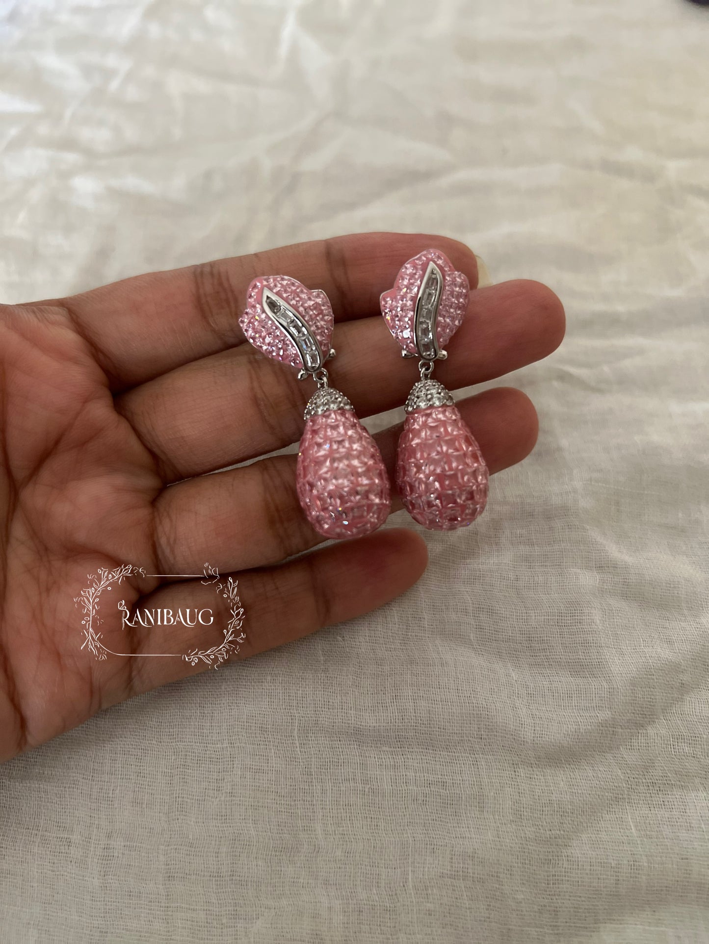 Dewdrop Designer Color Diamond Earrings By Ranibaug