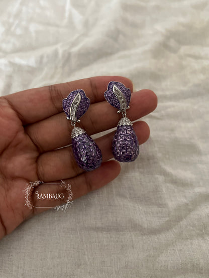 Dewdrop Designer Color Diamond Earrings By Ranibaug